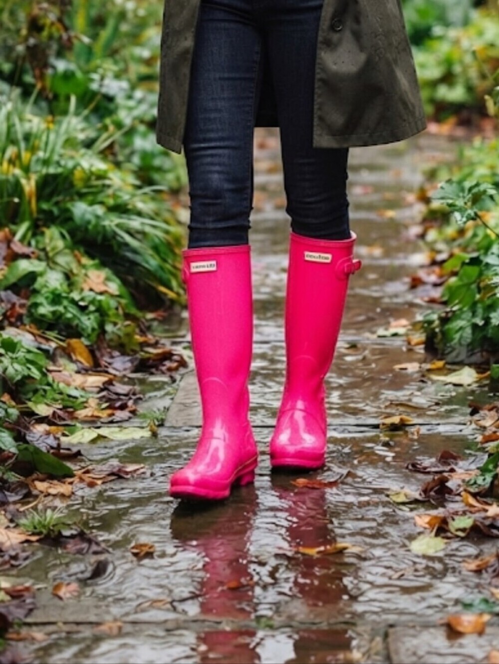 Hunter Women Tall Hot Pink Rubber Rain Boots Shoes Sz 6